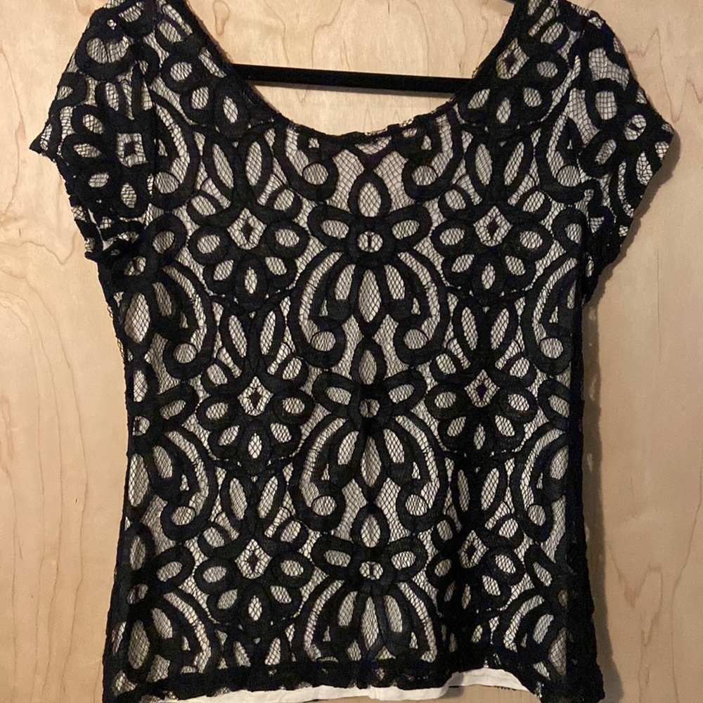 Shirt by Banana Republic Black Cream